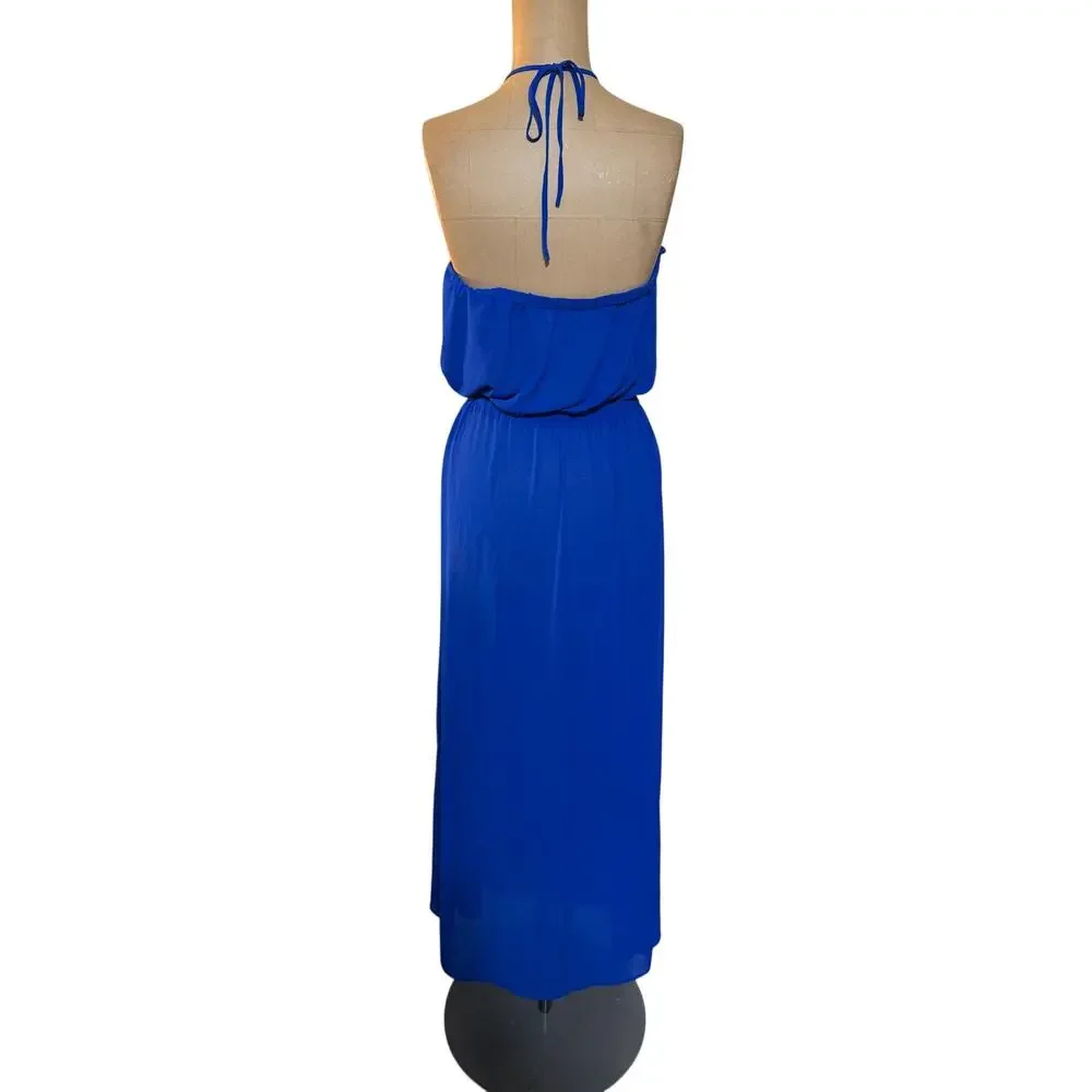 Ramy Brook Halter Neck Blue Swim Cover Up Tie Waist size Medium